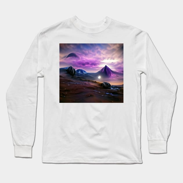 Alien World Long Sleeve T-Shirt by Mihadom